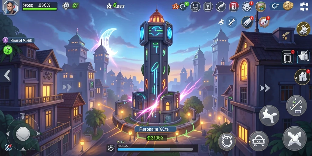 Tangkapan layar gameplay 6CF dengan menara dan musuh yang menyerang.