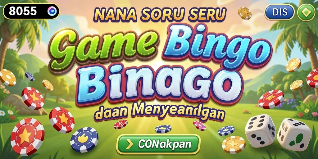 Screenshot gameplay utama 8055 menampilkan suasana seru bermain Bingo.