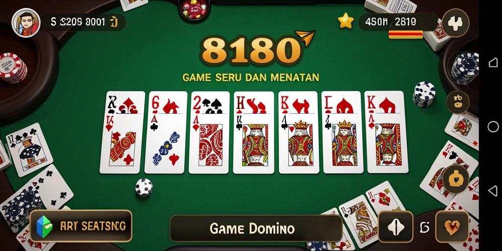 Tampilan gameplay seru dalam permainan domino 8180.