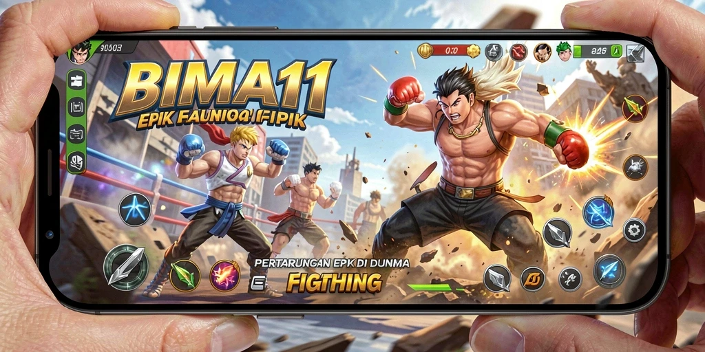 Screenshot utama BIMA11 menampilkan aksi pertarungan yang mendebarkan.