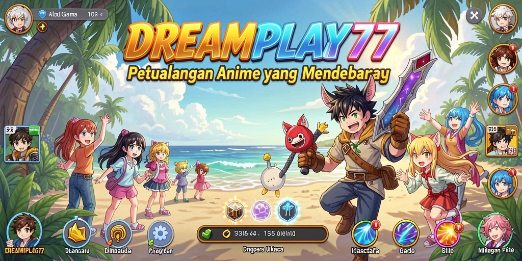 Tampilan gameplay yang penuh aksi dalam DREAMPLAY77.