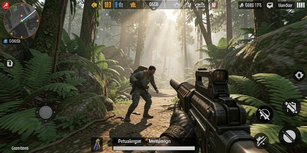 Screenshot gameplay G668 menampilkan aksi menegangkan dalam TPS.
