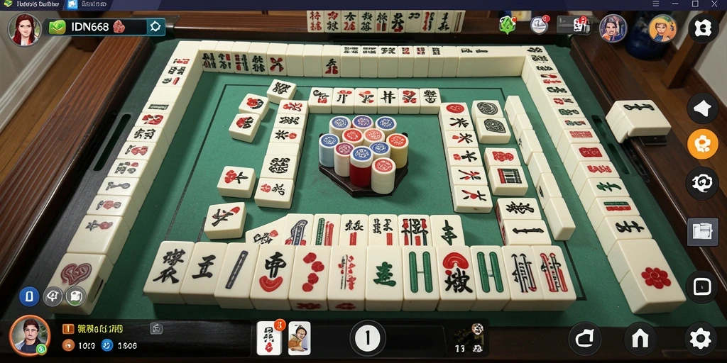 Tampilan gameplay IDN668 Mahjong yang menarik dan penuh warna.