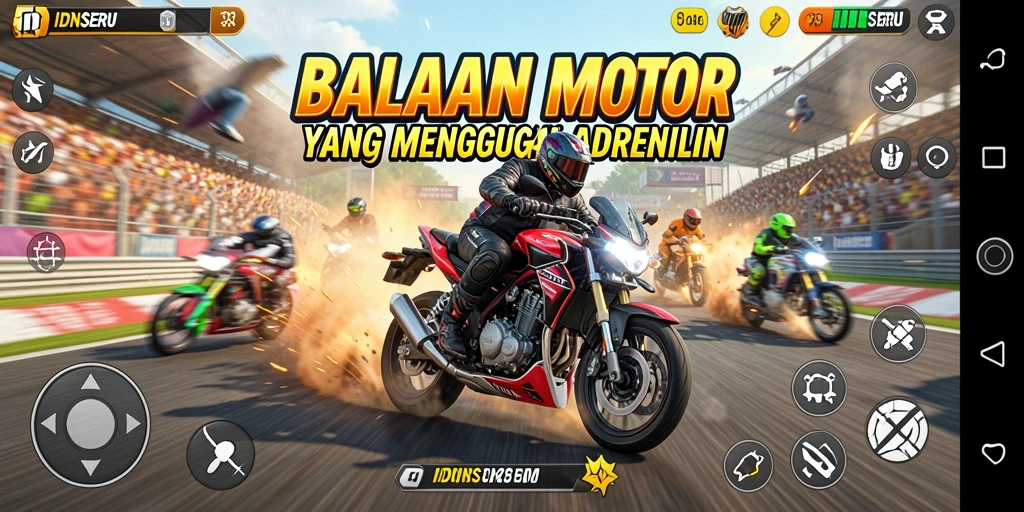 Tampilan gameplay mendebarkan dari IDNSERU yang menonjol.