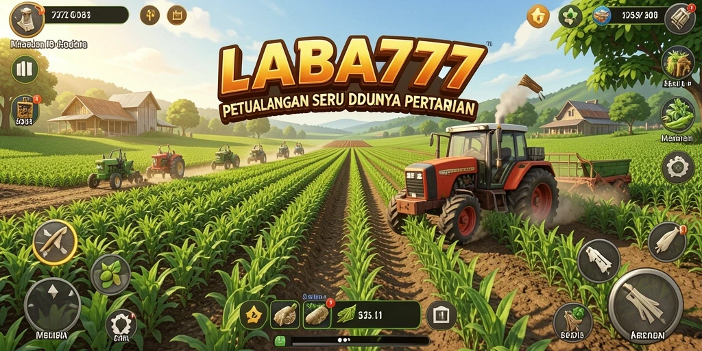 Tampilan menarik dari gameplay pertanian LABA777 dengan berbagai tanaman.