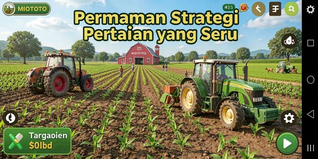Tampilan gameplay menarik dari MIOTOTO dengan pertanian yang dikelola pemain.