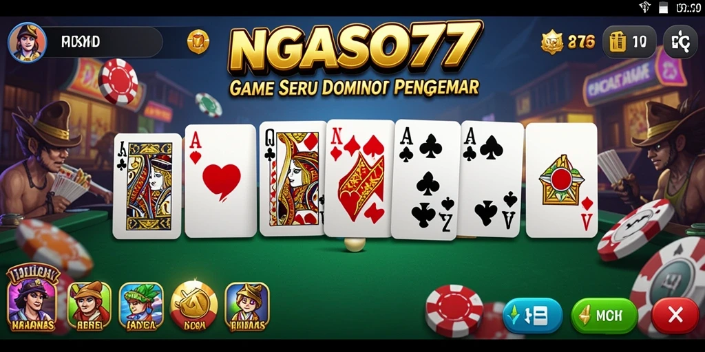 Gameplay domino NGASO77 yang seru dan menantang.