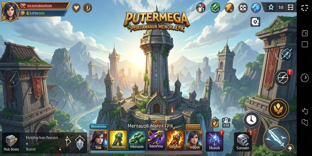 Screenshot menampilkan aksi seru dalam permainan Tower Defense.