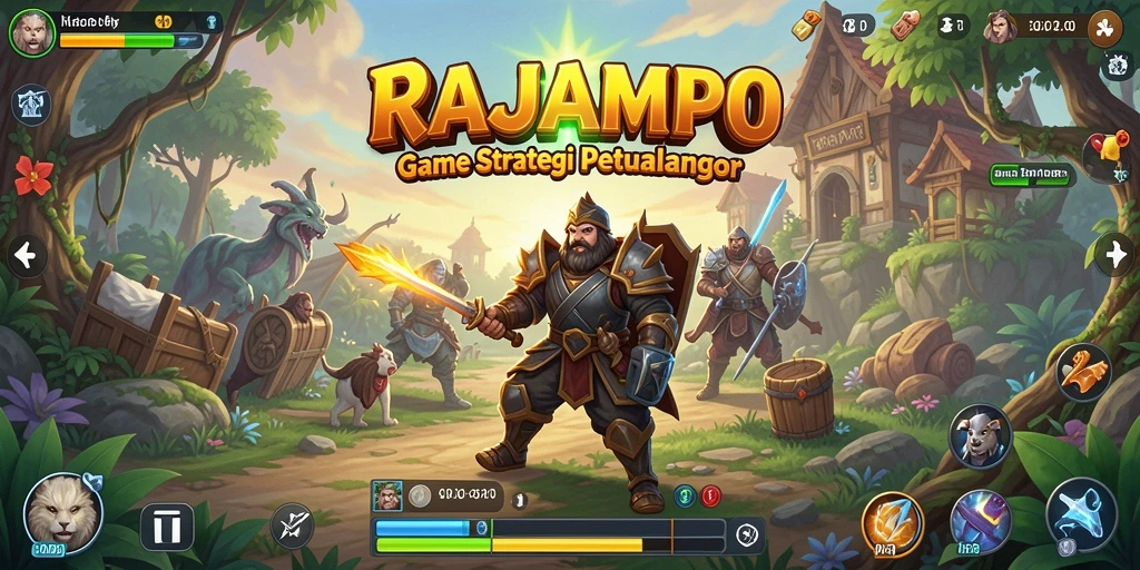 Screenshot gameplay RAJAMPO yang menampilkan pertempuran seru.