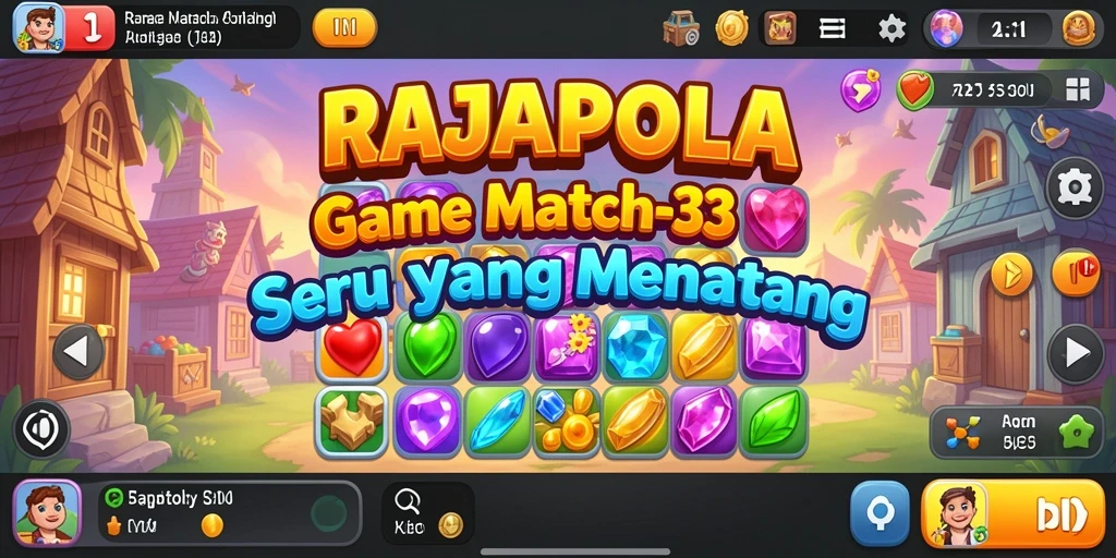 Tampilan gameplay seru RAJAPOLA dalam permainan Match-3.