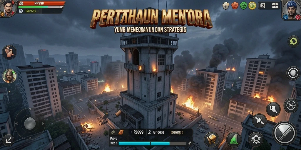 Screenshot gameplay RR999 menampilkan aksi seru Tower Defense yang menegangkan.