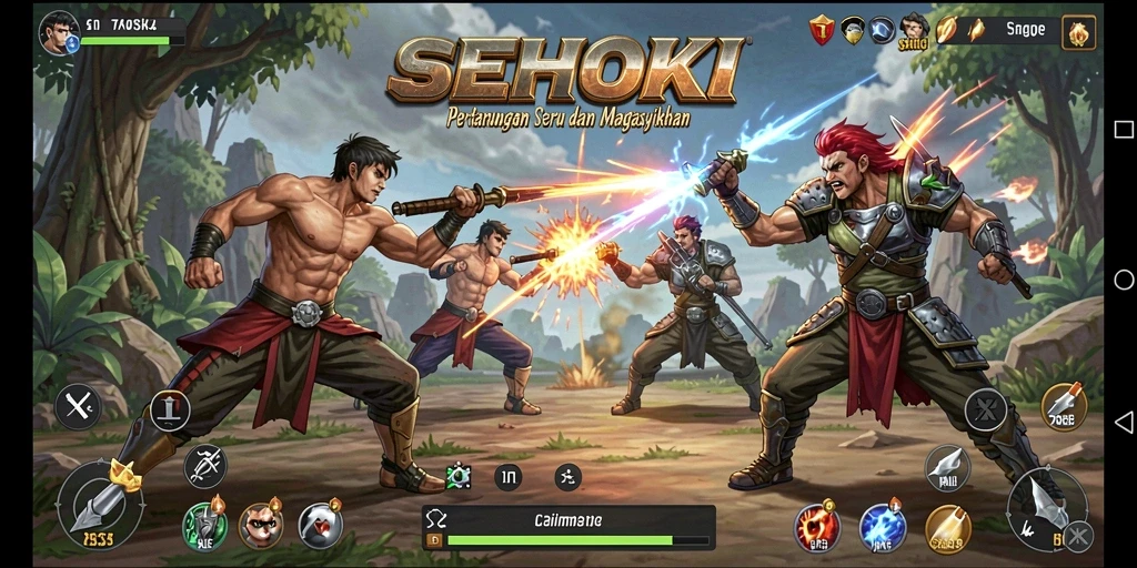 Tampilan menarik dari permainan Fighting SEHOKI yang penuh aksi.
