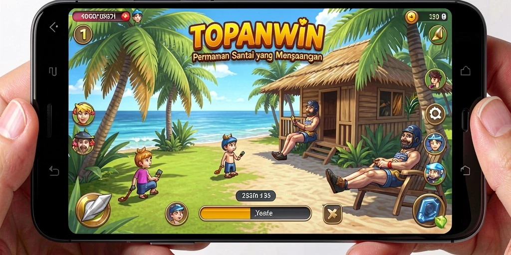 Tangkapan layar gameplay TOPANWIN, menunjukkan suasana permainan yang ceria.