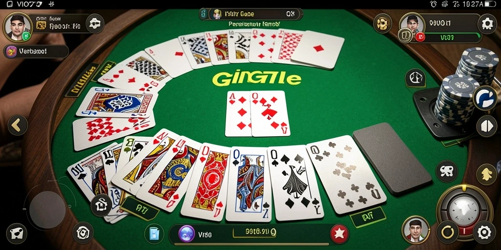 Tampilan gameplay seru VIO77 dalam permainan Gaple.