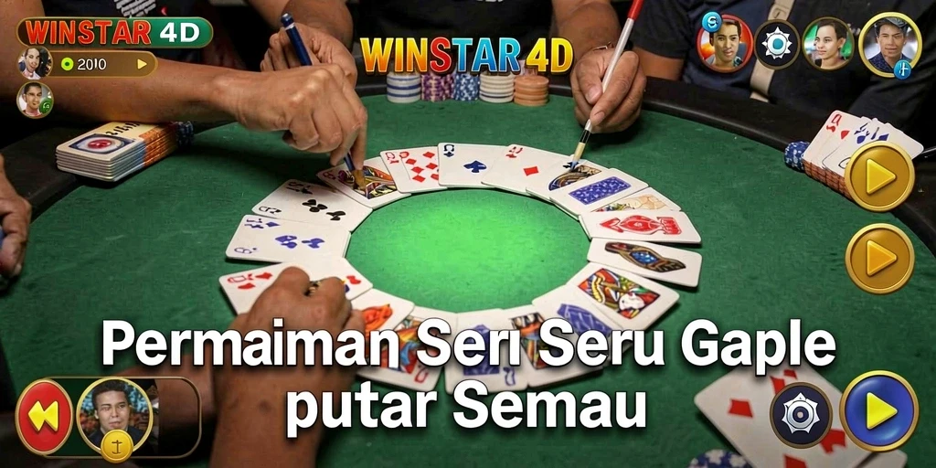 Tampilan gameplay Gaple yang seru di WINSTAR4D.