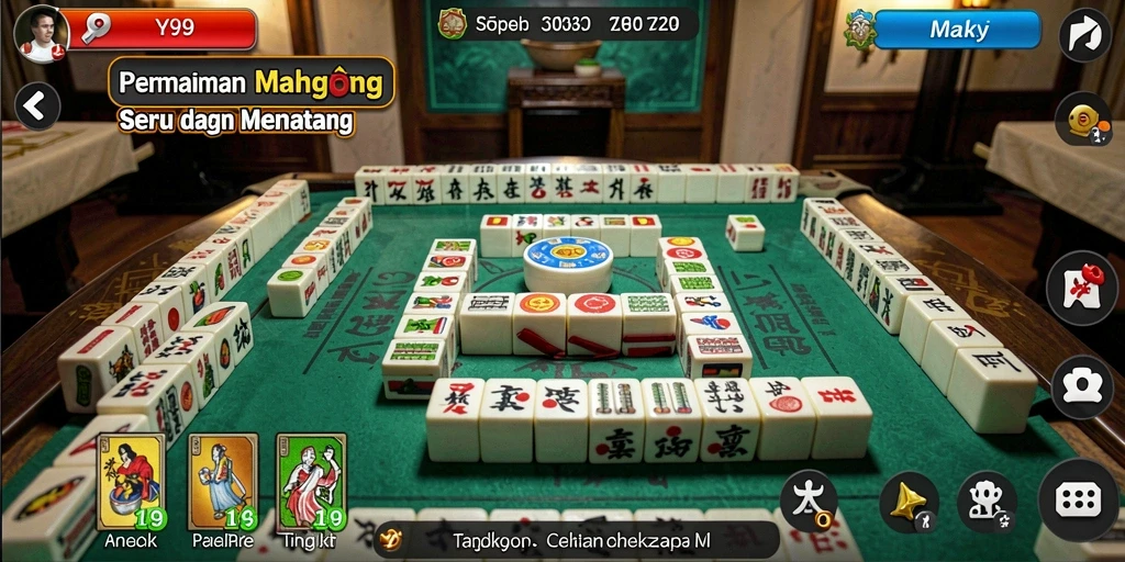 Screenshot gameplay Y89 menampilkan suasana seru permainan Mahjong.